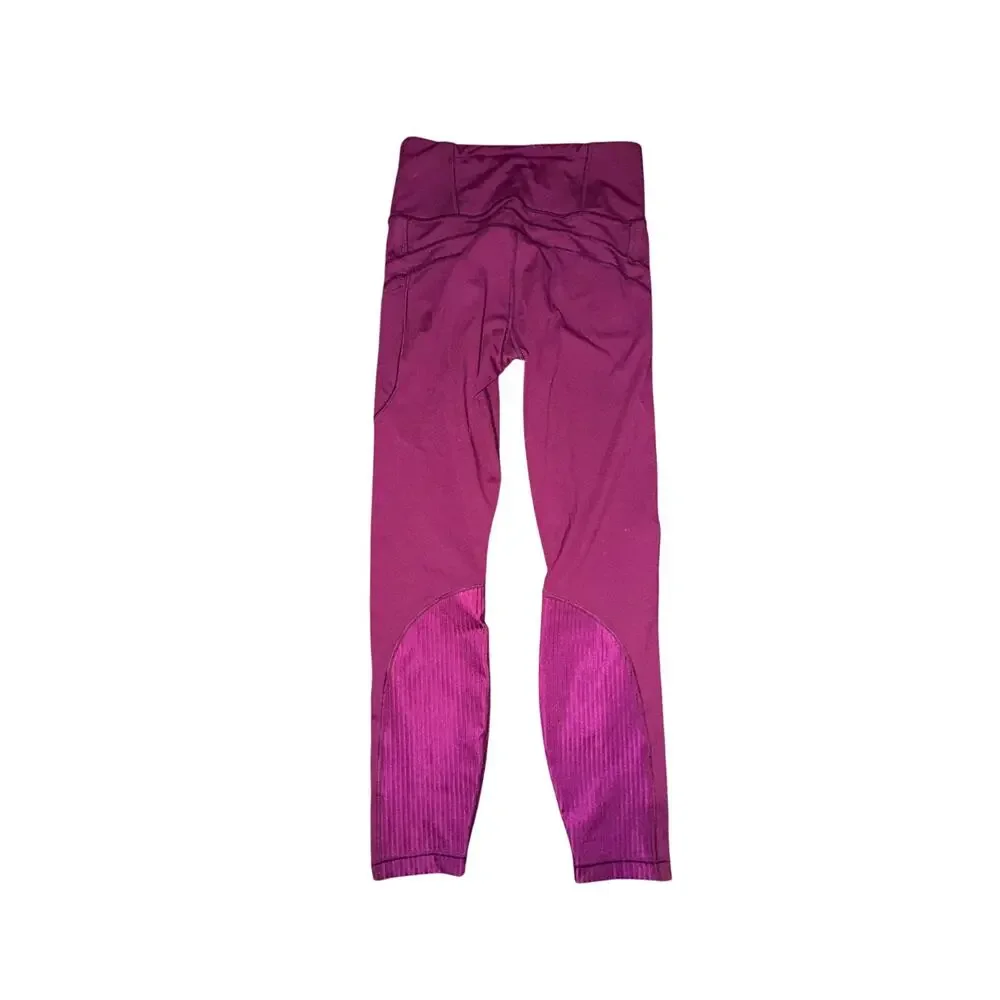 Athleta Vitality Rib 7/8 Tight Women's Size S Velvet Plum Purple High Rise